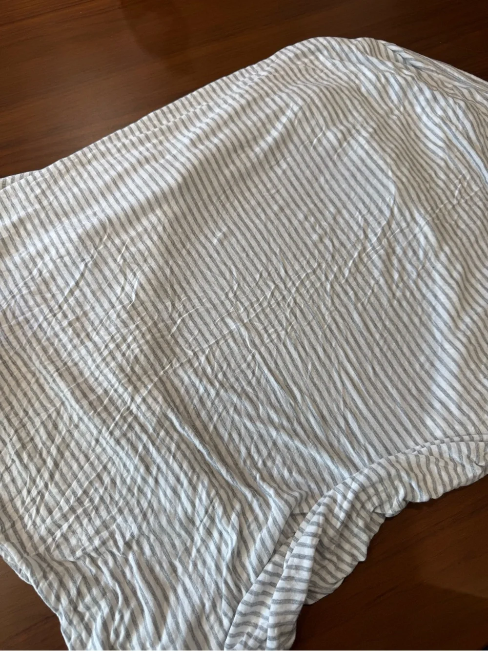sollybaby Gray & White Striped crib fitted sheet